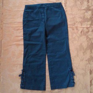 NWOT- Black Express Capri Pants with Lace Up Accents